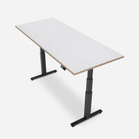 180 x 80 cm WRK21&reg; WORK - Weiss / Eiche Natur (Premium) / Schwarz